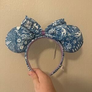 Disney Aulani Exclusive Aloha Print Tori Richard Minnie Mouse Ears Headband
